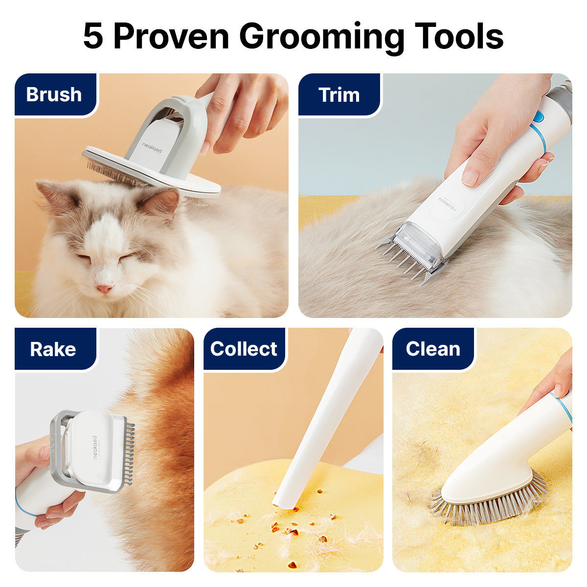M1 Litter Box with Step + P2 Pet Grooming Kit Bundle
