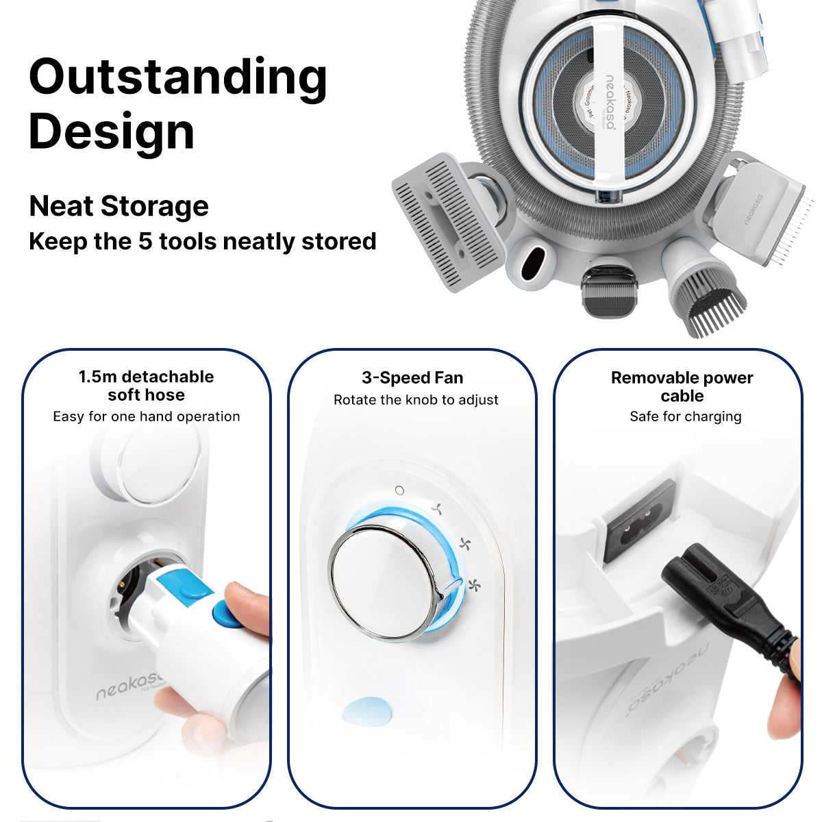 Neakasa P2 Pro 5-in-1 Dog Cat Grooming Kit with Vacuum