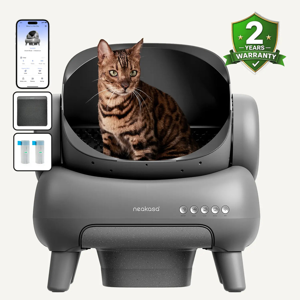 neakasa m1 self cleaning litter box, m1-us-grey, m1-eu-grey