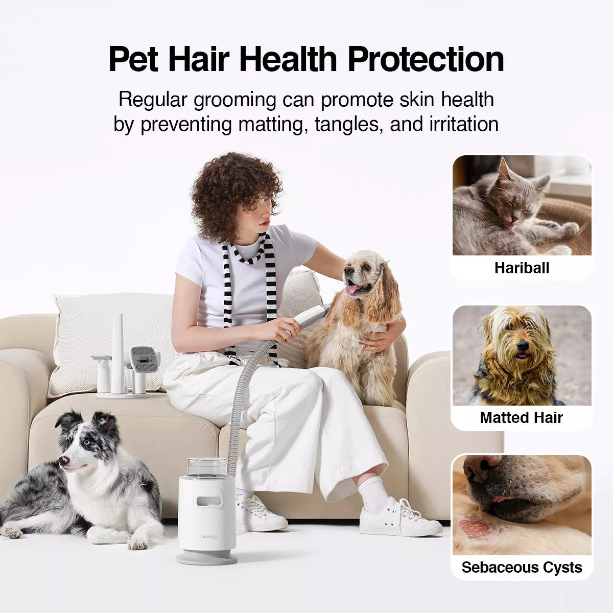 neakasa p0 pet hair health protection Neakasa P0 lite p0 pro 5-in-1 Pet Grooming Vacuum Kit - neabot p0-pro-us, p0-lite-us, p0-pro-eu, p0-lite-eu