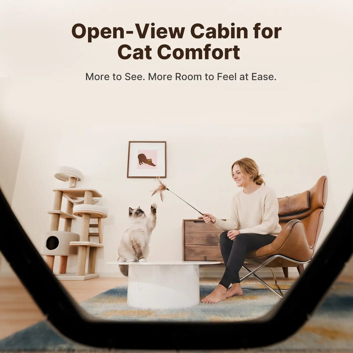 Neakasa M9 open-view cabin provides cats with more visibility and spacious room for comfort