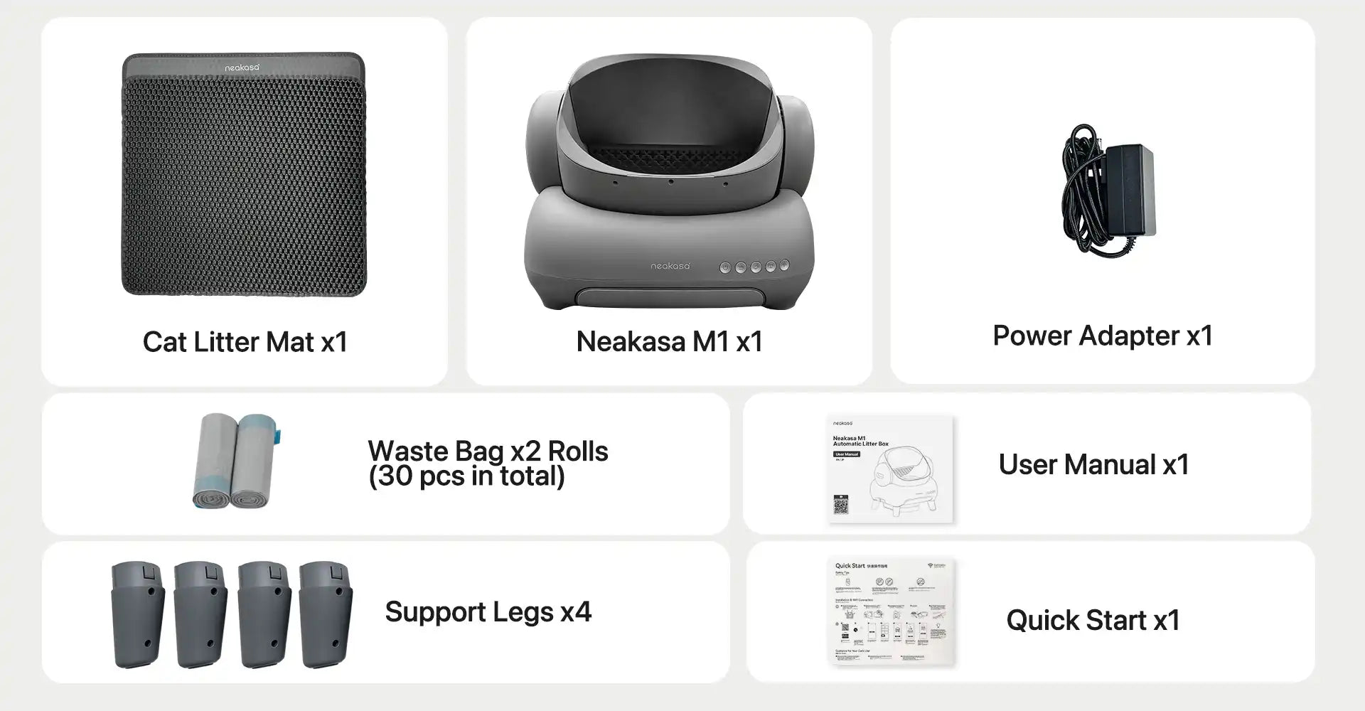 neakasa m1Self cleaning cat litter box, automatic cat litter box: package include