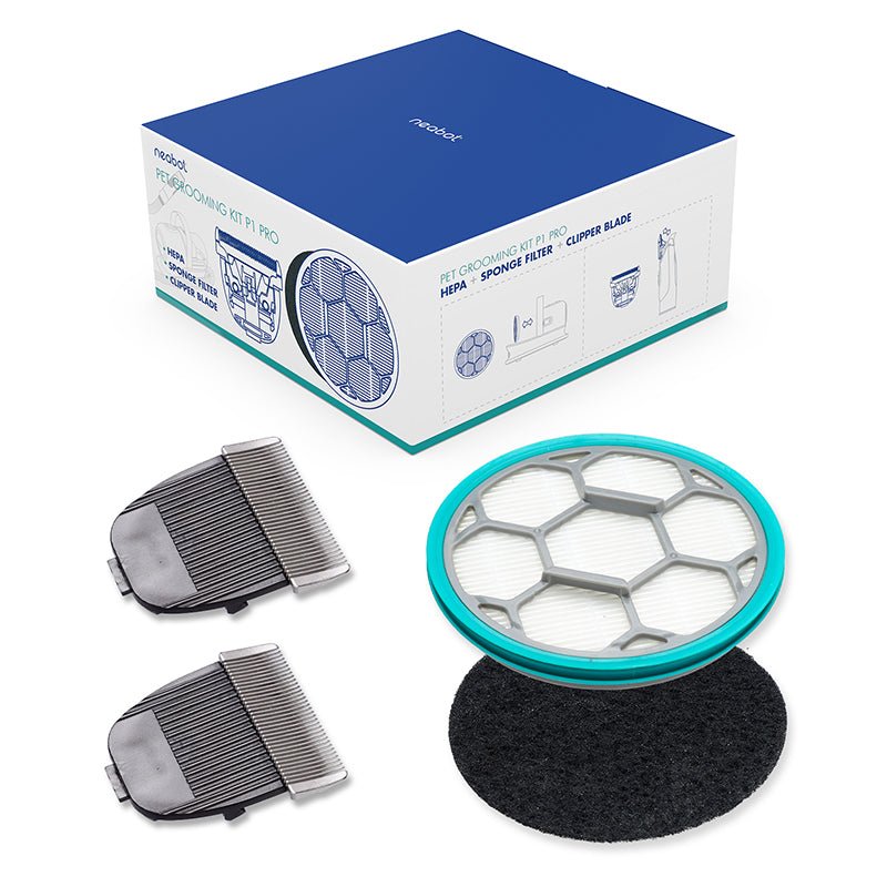 Clipper Blade, Sponge Filter, HEPA for Neabot P1 Pro Pet Grooming Kit & Vacuum - Neabot