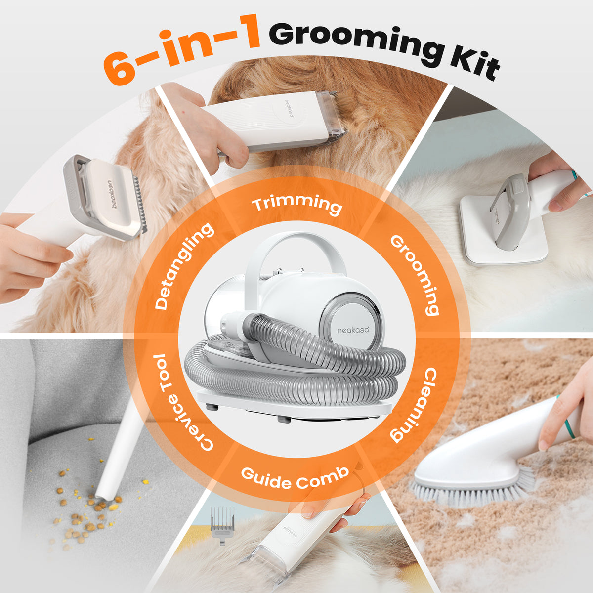 Neakasa P1 Pro 6-in-1 Pet Grooming Vacuum Kit