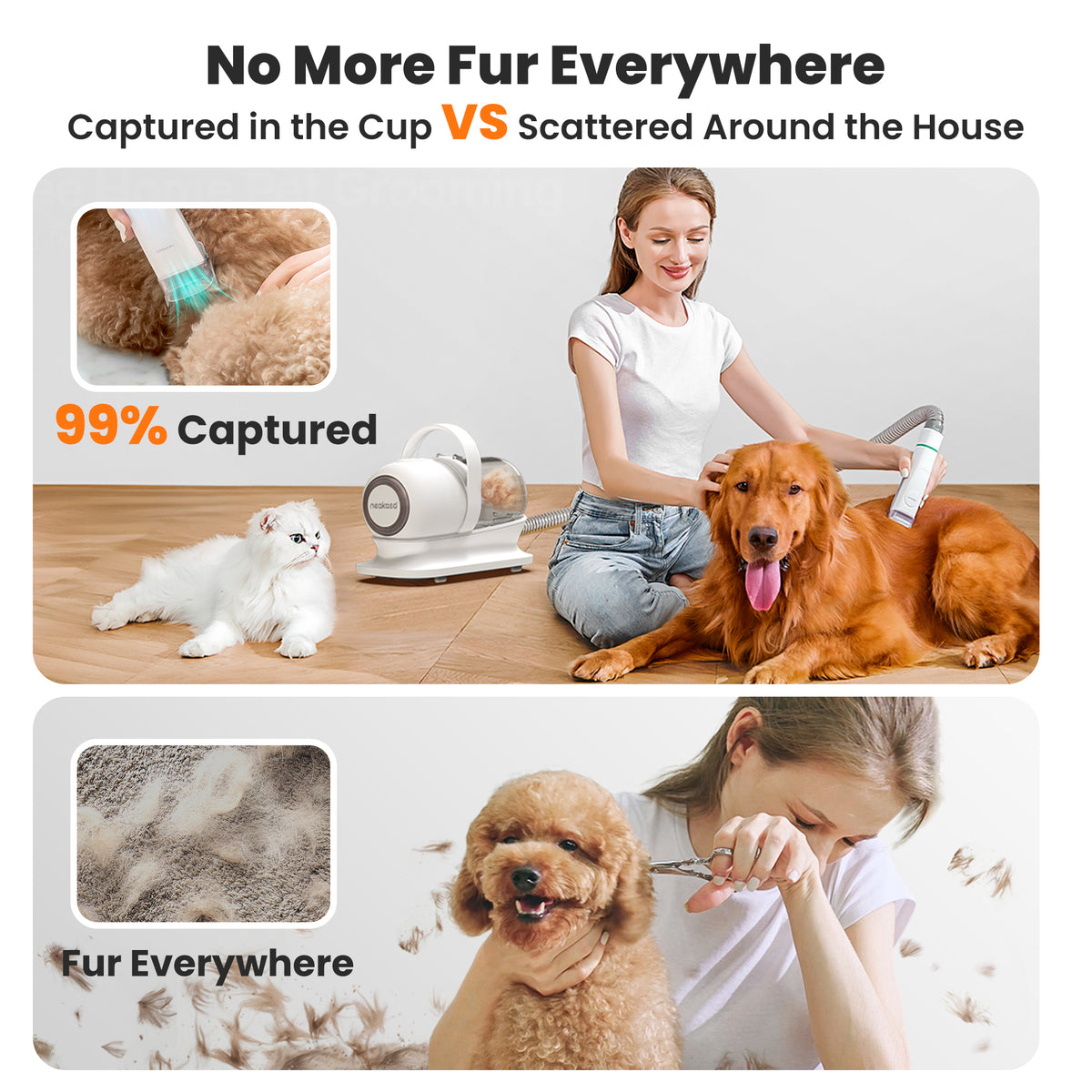Neakasa P1 Pro 6-in-1 Pet Grooming Vacuum Kit