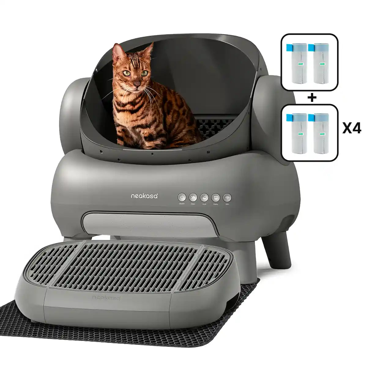M1 Litter Box with Step + 8 Rolls M1 Bags Bundle