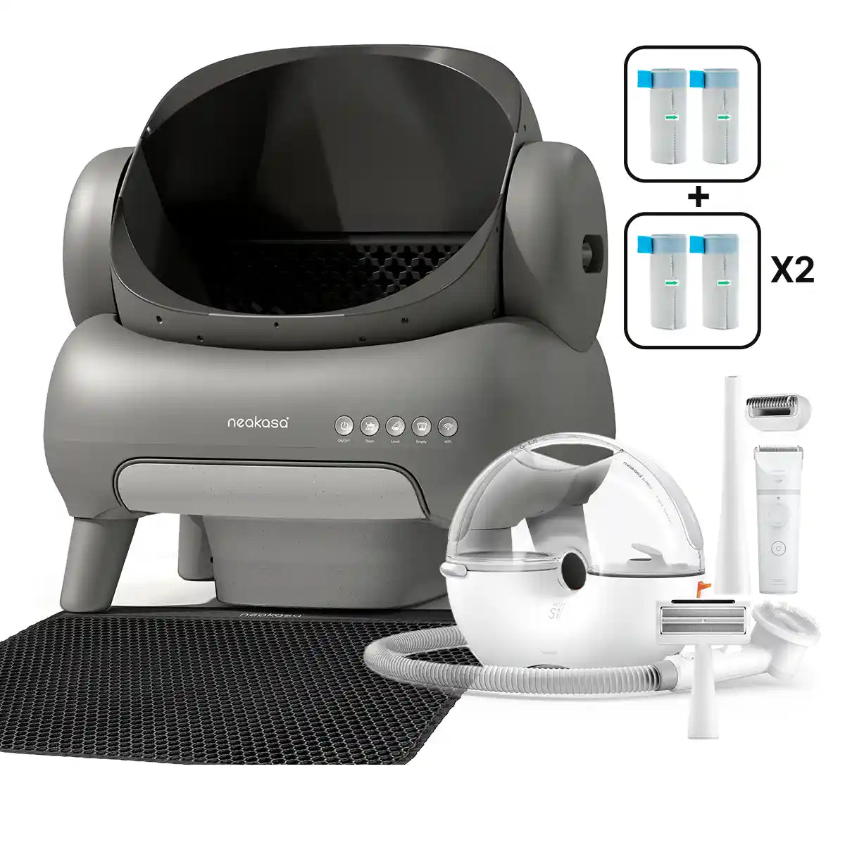 M1 Litter Box + S1 Grooming Vacuum + 4 Rolls M1 Bags Bundle