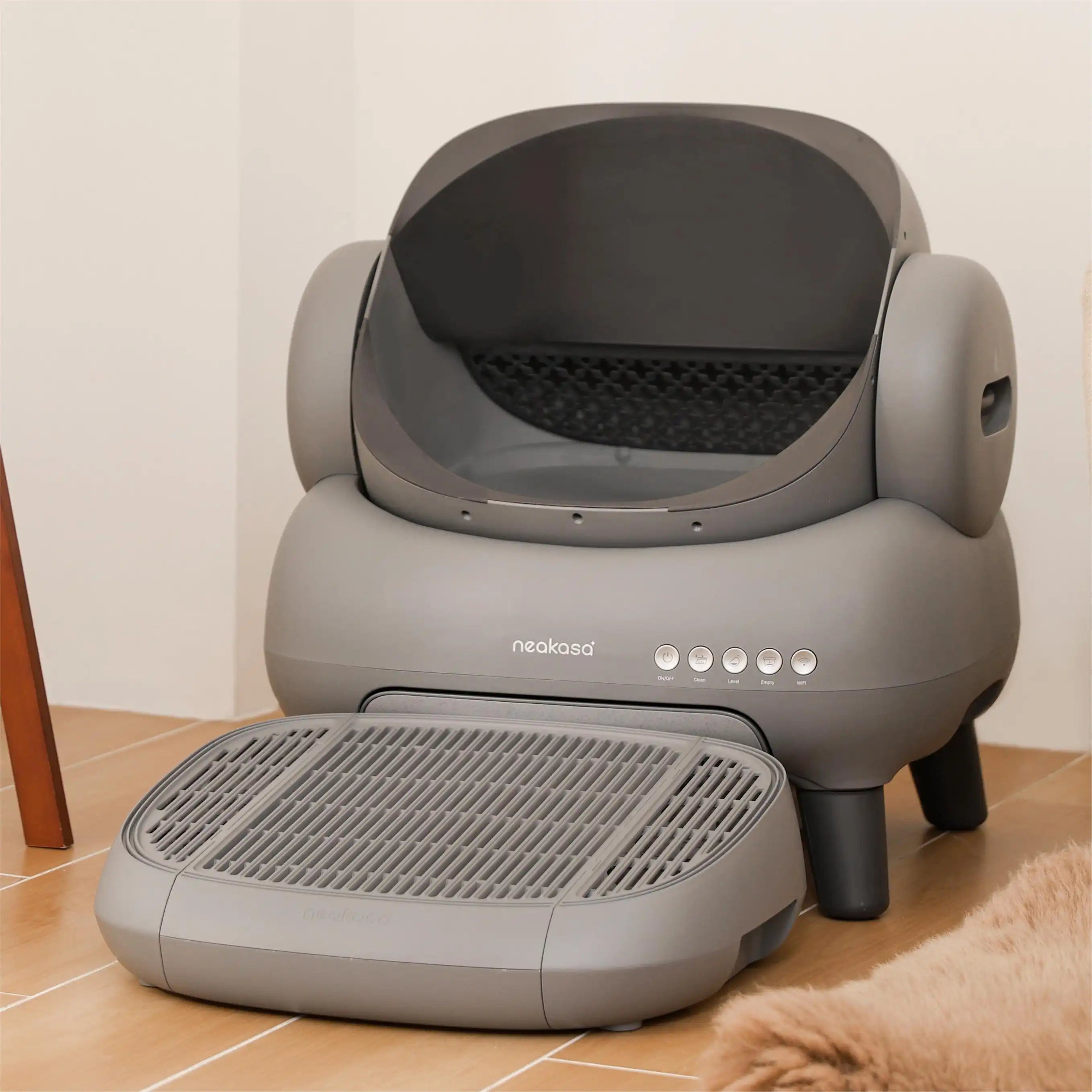 m1 self cleaning litter box and step, m1-us+step-grey