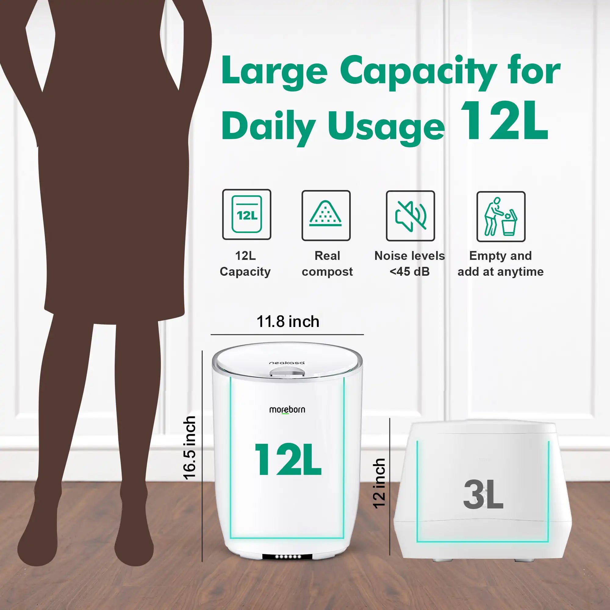 12L large capacity neakasa electric kitchen composter