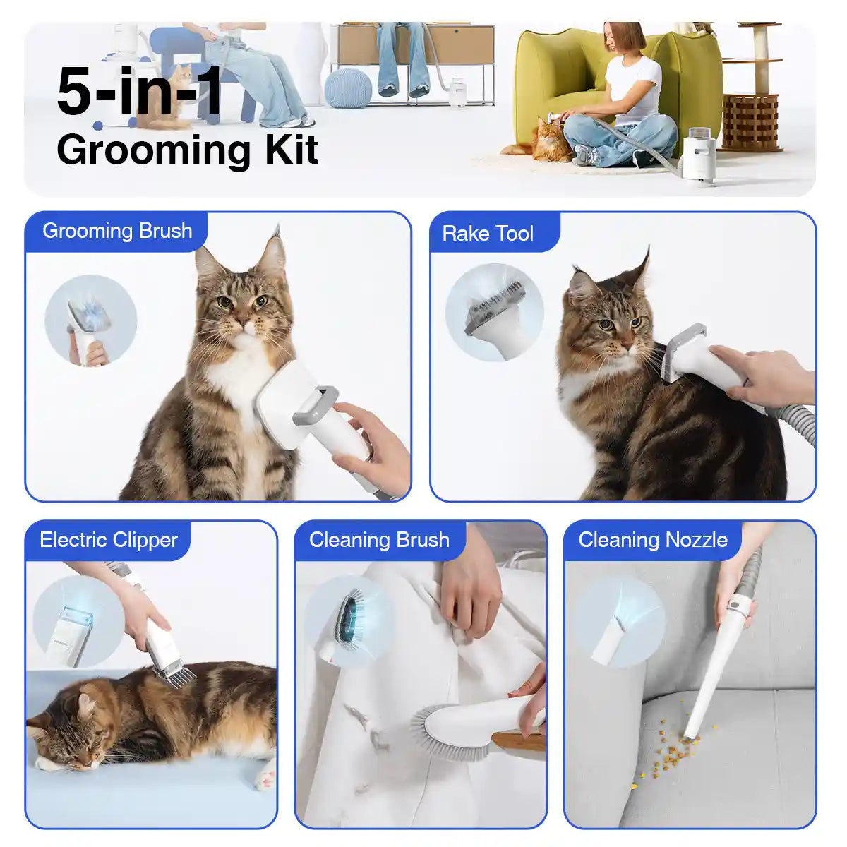 Neakasa P0 Pro/Lite 5-in-1 Cat Grooming Vacuum Kit