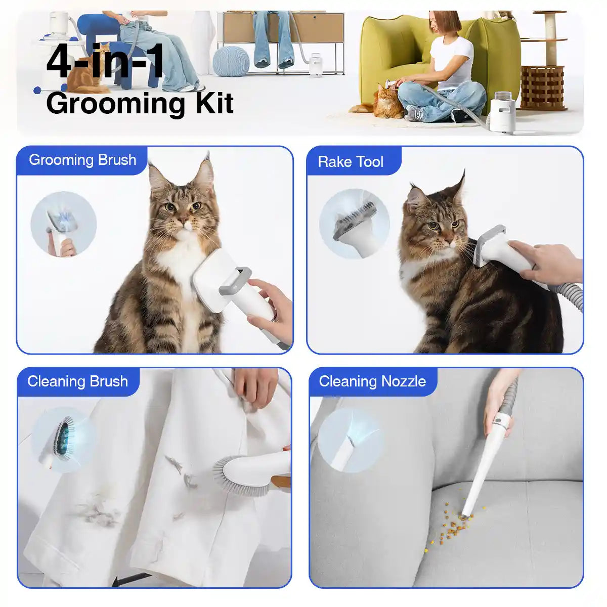 限定版 Cat P0 Neakasa Grooming Kit Vacuum Grooming Quiet | Kit お手入れ・トリミング用品