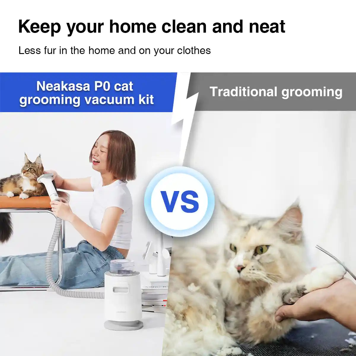 Neakasa P0 Pro/Lite 5-in-1 Cat Grooming Vacuum Kit