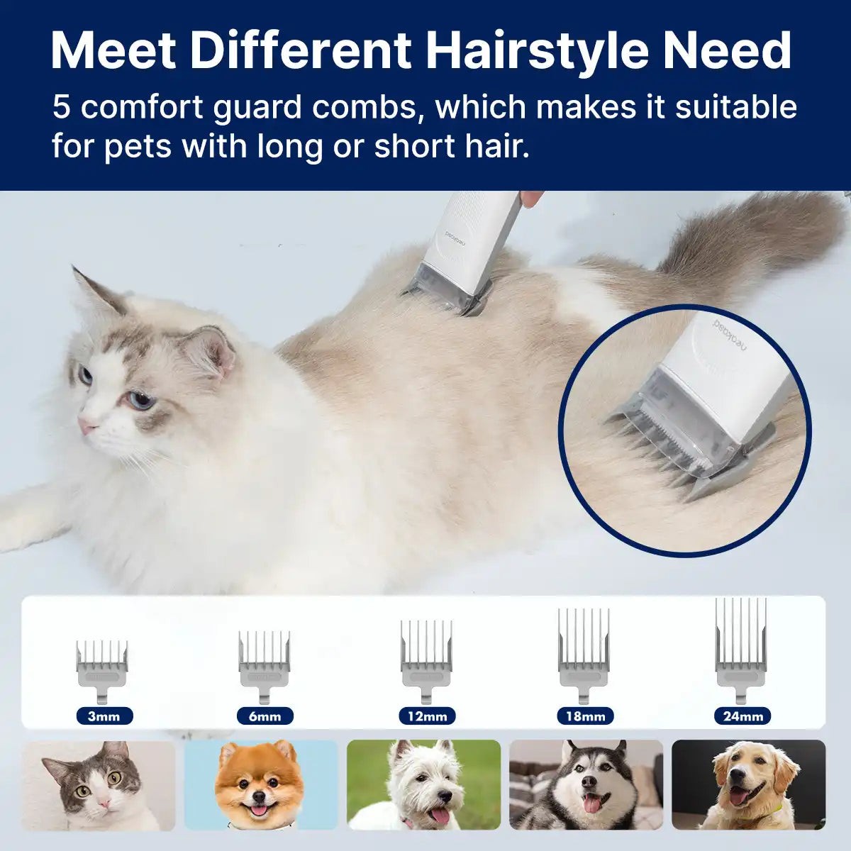 neakasa p2 pro pet grooming vacuum kits suitable for different types of hair, p2-us-blue-v2, p2-us-grey-v2