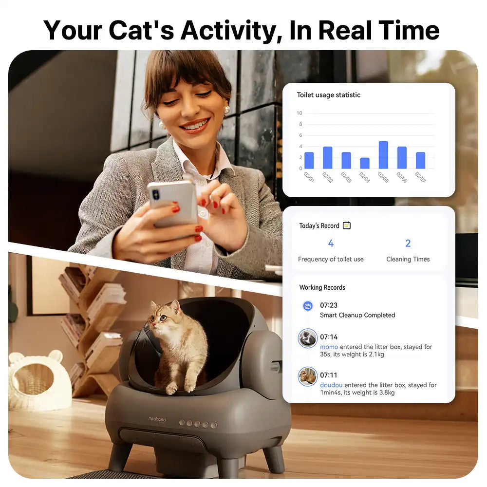 neakasa m1 automatic smart cat litter box with app control, m1-us-grey, m1-eu-grey