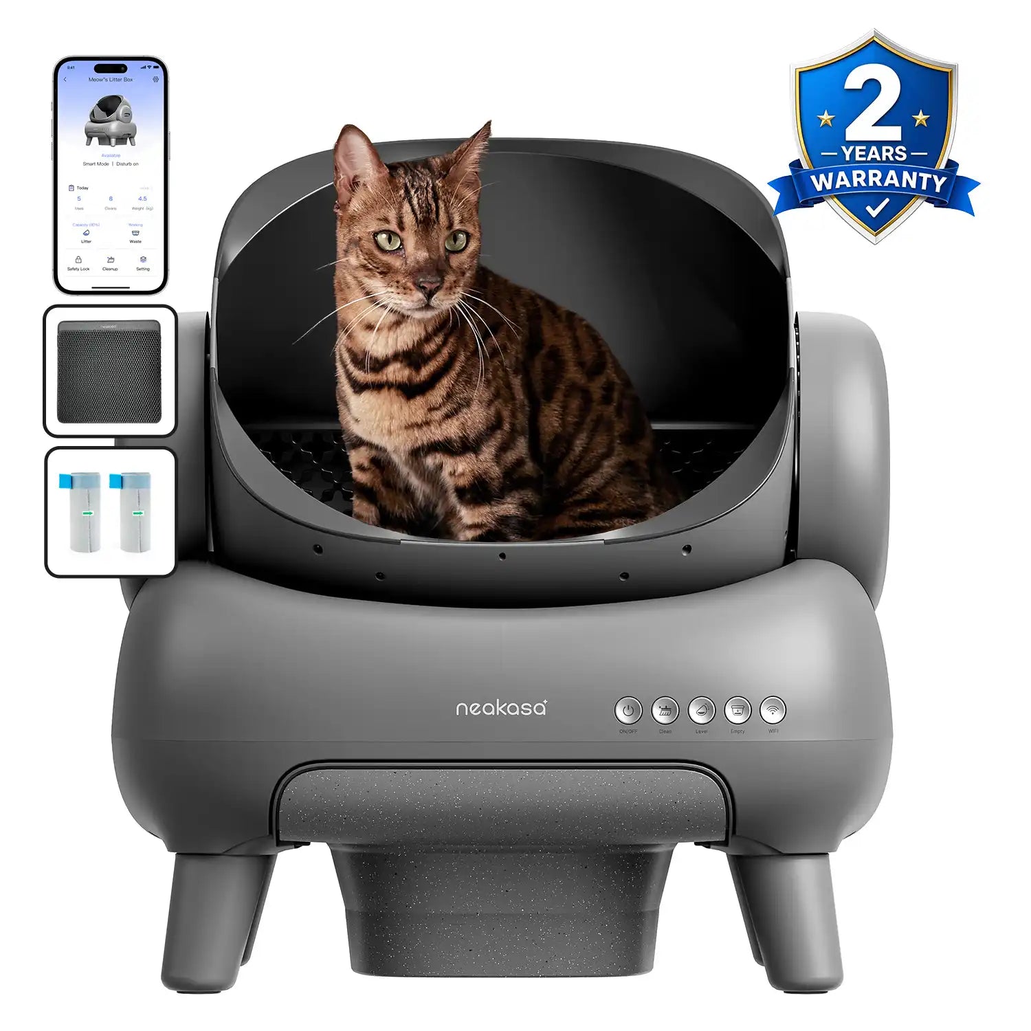 neakasa m1 self cleaning litter box, m1-us-grey, m1-eu-grey