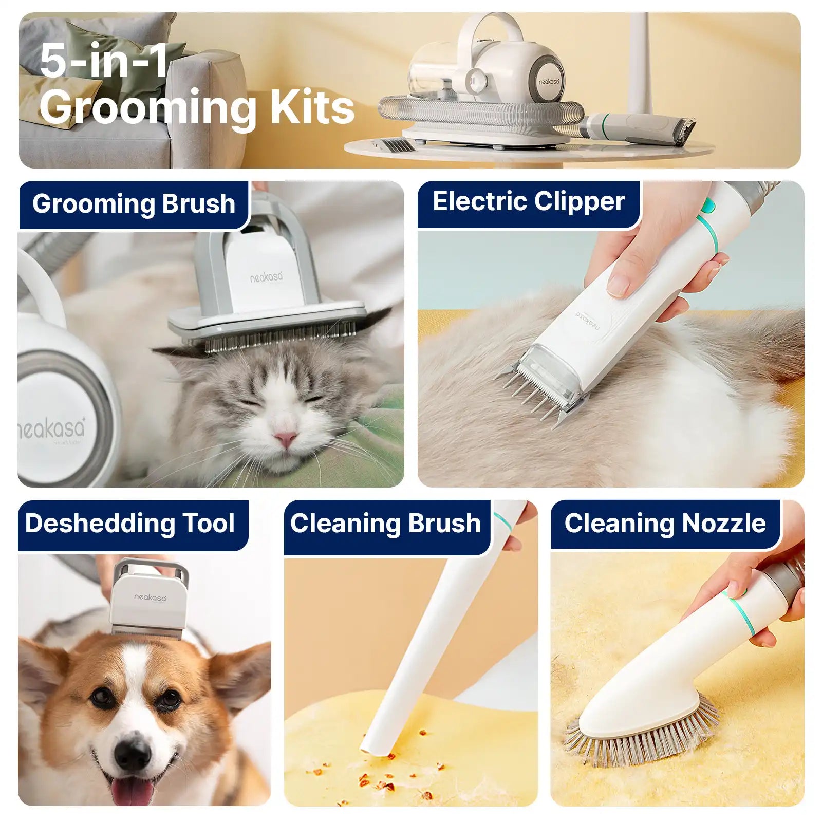 Neabot P1 Pro Pet Grooming Kit Neakasa Vacuum Suction 99