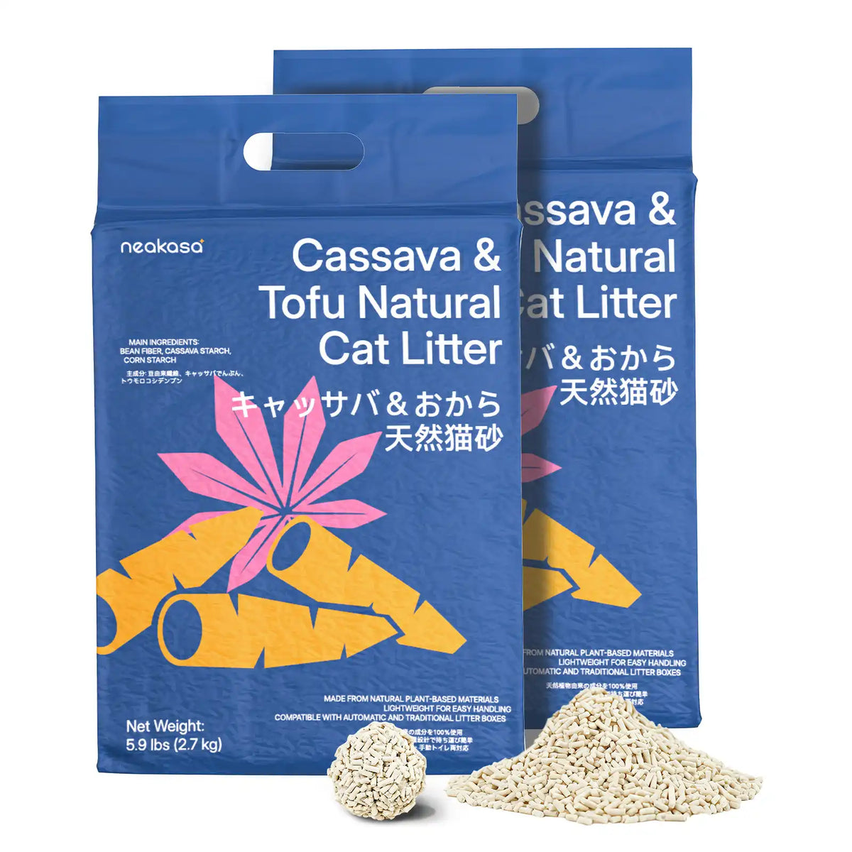 Neakasa cassava and tofu blend cat litter