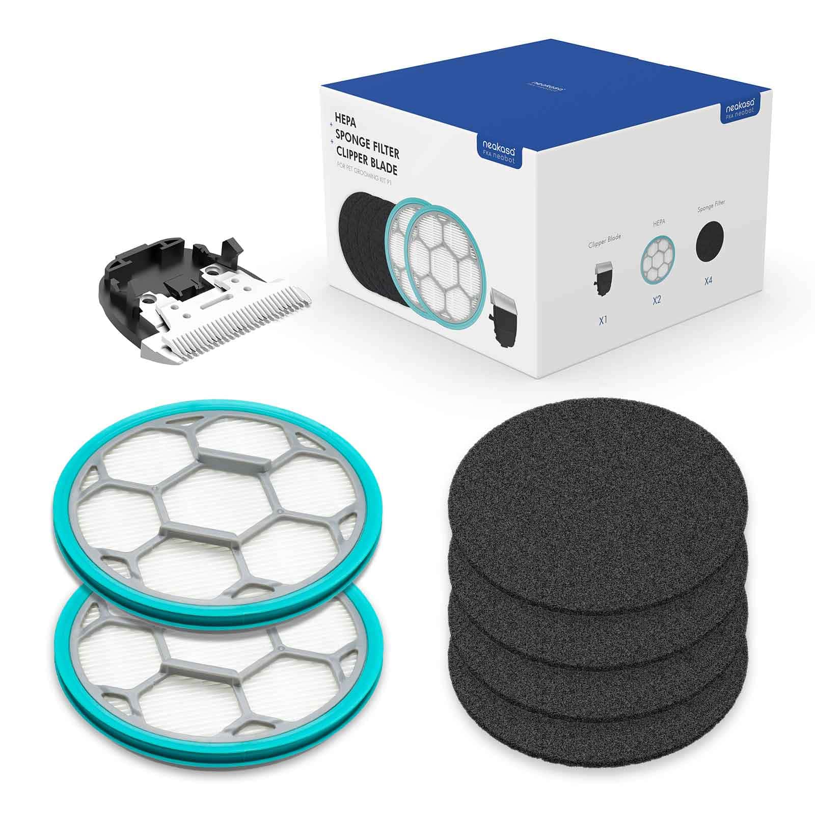 Clipper Blade, Sponge Filter, HEPA for Neakasa P1 Pro Dog Grooming Vacuum Kit - Neabot