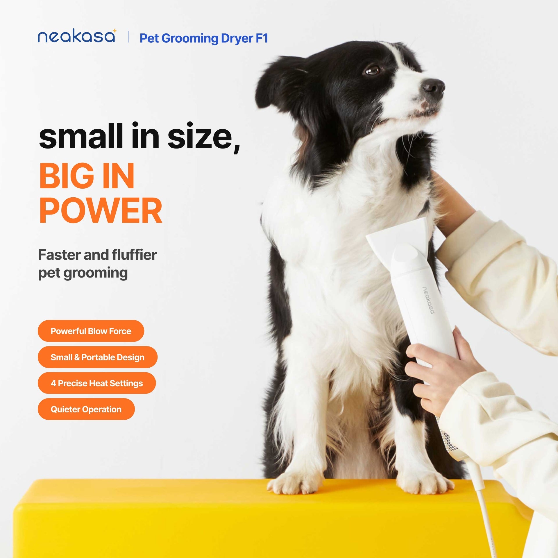 Neakasa F1 Fast Quiet Pet Hair Dryer for Dogs Cats - f1-us, f1-eu